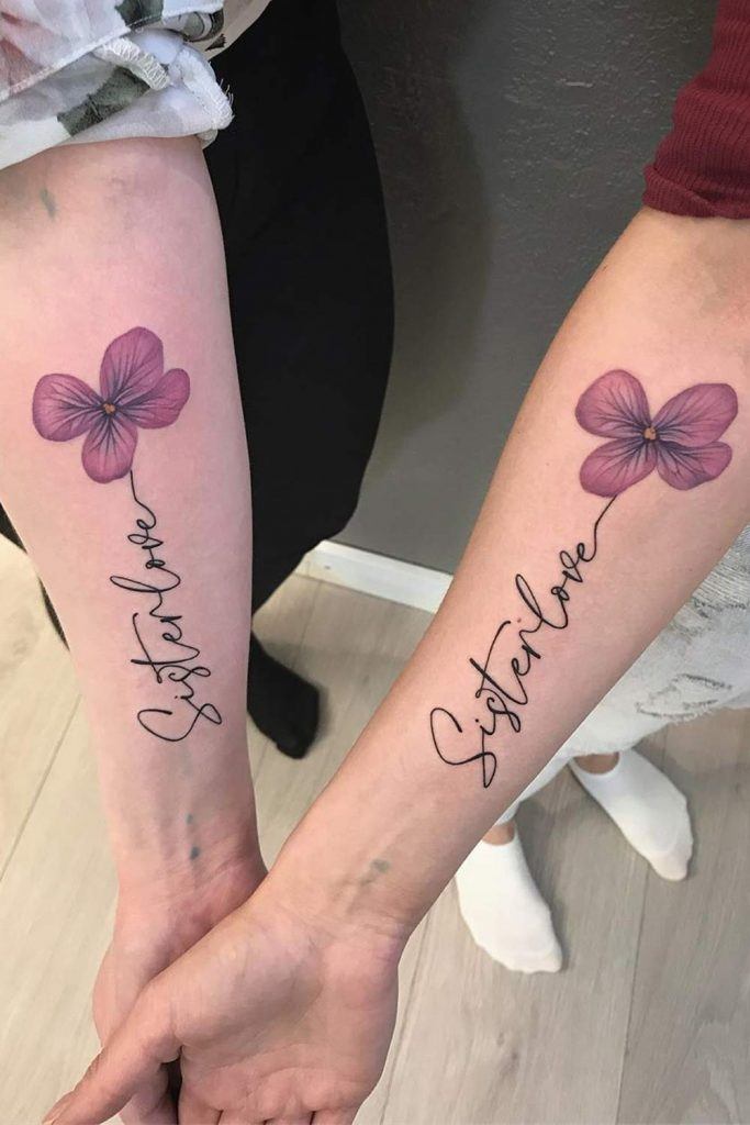 Lettering Tattoo For Sisters