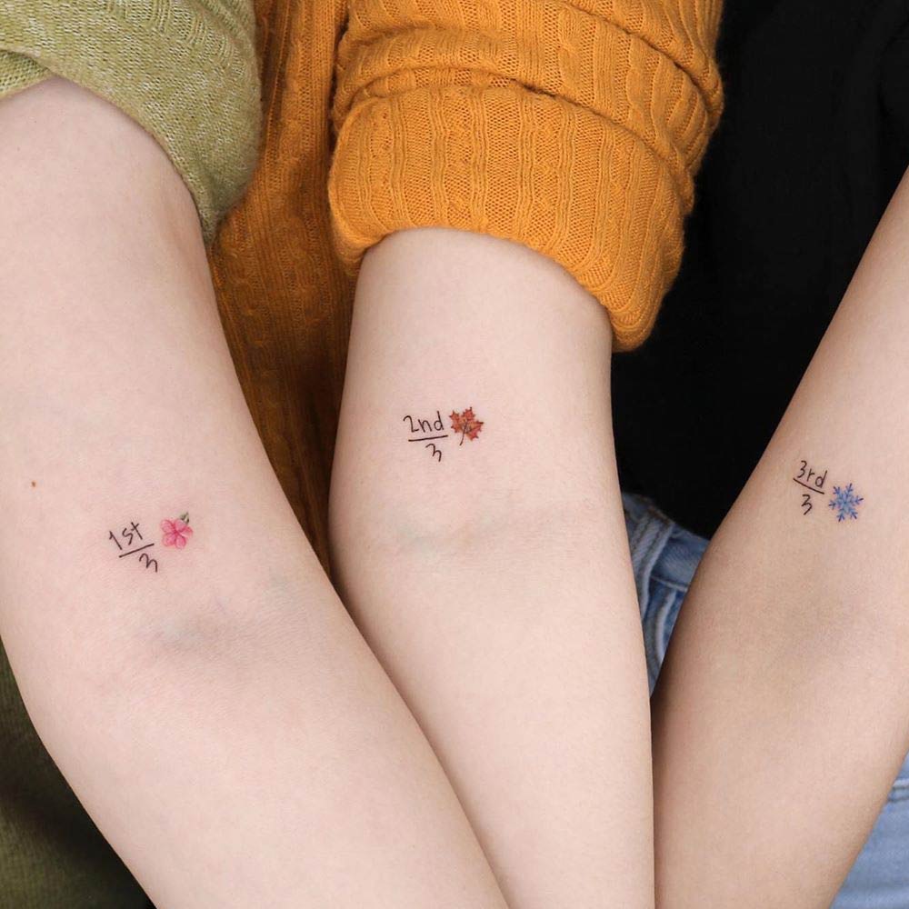 52 Matching Sister Tattoo Ideas You Ll Love   Sister Tattoos Arm Small Three 