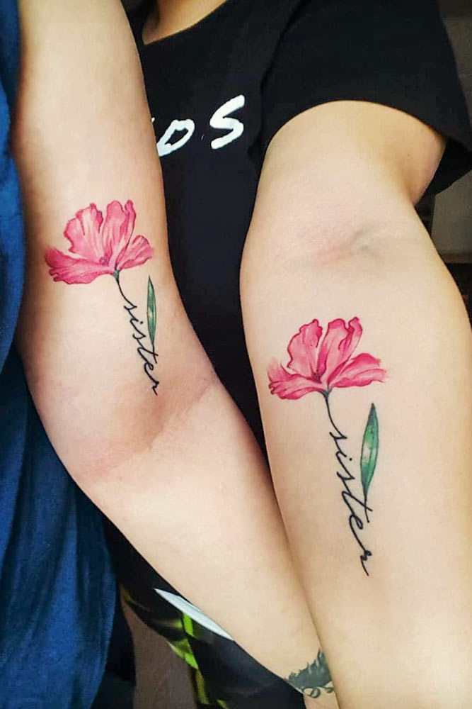 Flower Tattoo Design For Sisters #flowertattoo