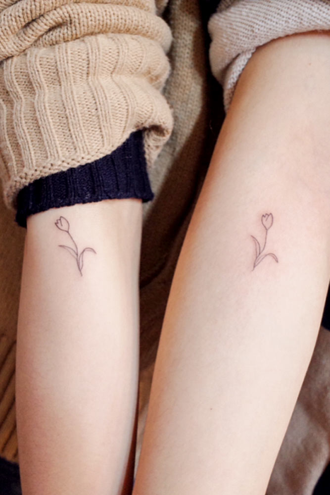 Flower Tattoo Idea For Sisters #flowertattoo