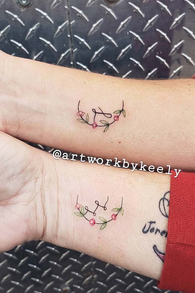 Minimalist Tattoo For Sisters - Pearl Lemon Tattoos