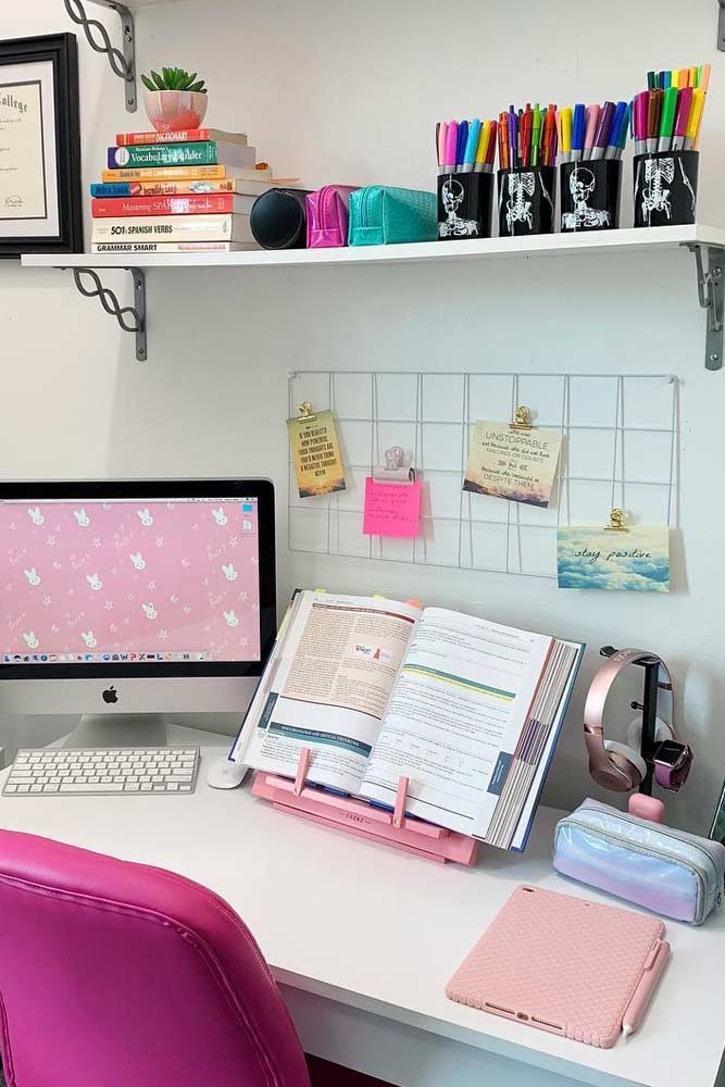 Study Desk Organization Idea #bulletinboard #stationaryorganization