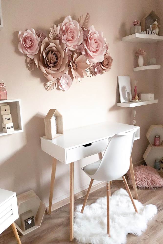 Study Room Set Up In The Living Area In Pastel Color Theme #pastelcolor #girlroom