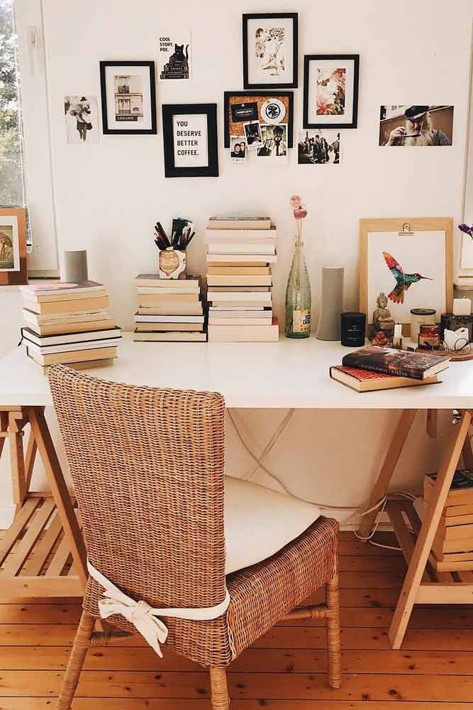 Rustic Classic Study Space #photoframe #rusticchair