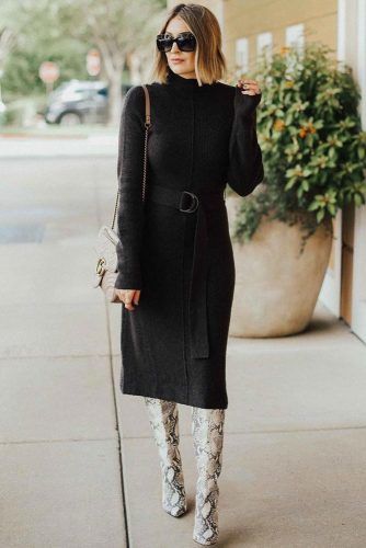 Sweater Dresses With Belt