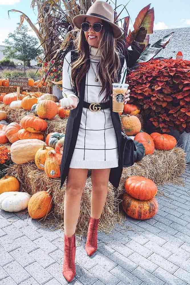 27 Inspiring Ideas How To Rock A Sweater Dress On Daily Basis
