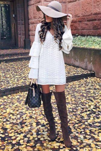 White Ruffled Dress Design #ruffledsleeves