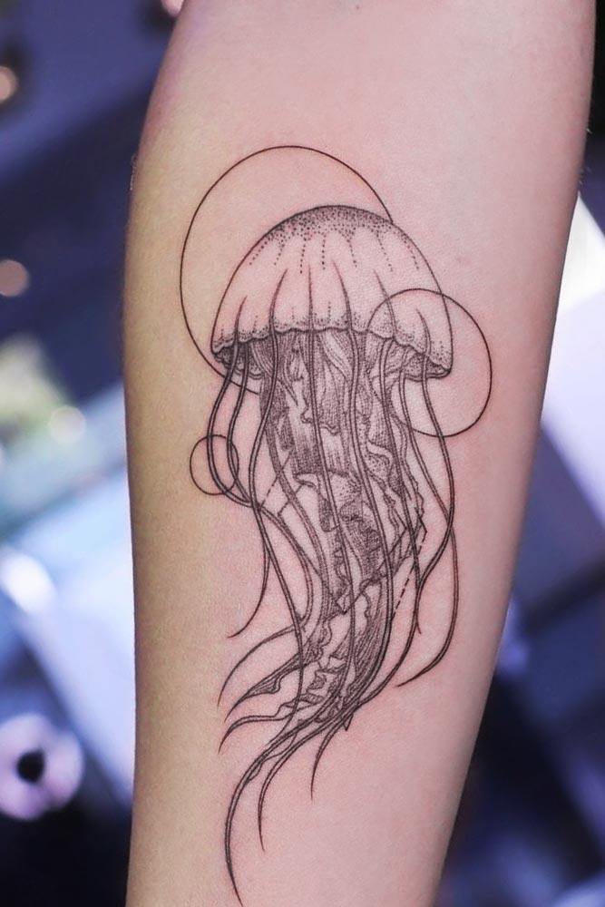 Jellyfish On Arm Tattoo