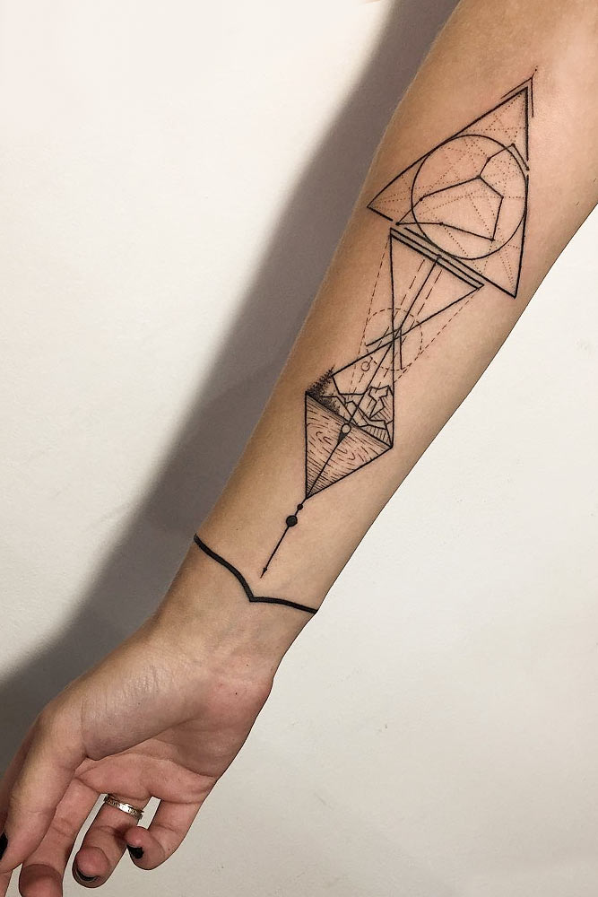 tattoo ideas arm geometric triangle