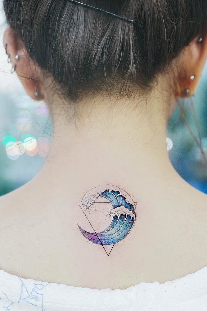 Watercolor Tattoo With Geometric Elements #geometrictattoo