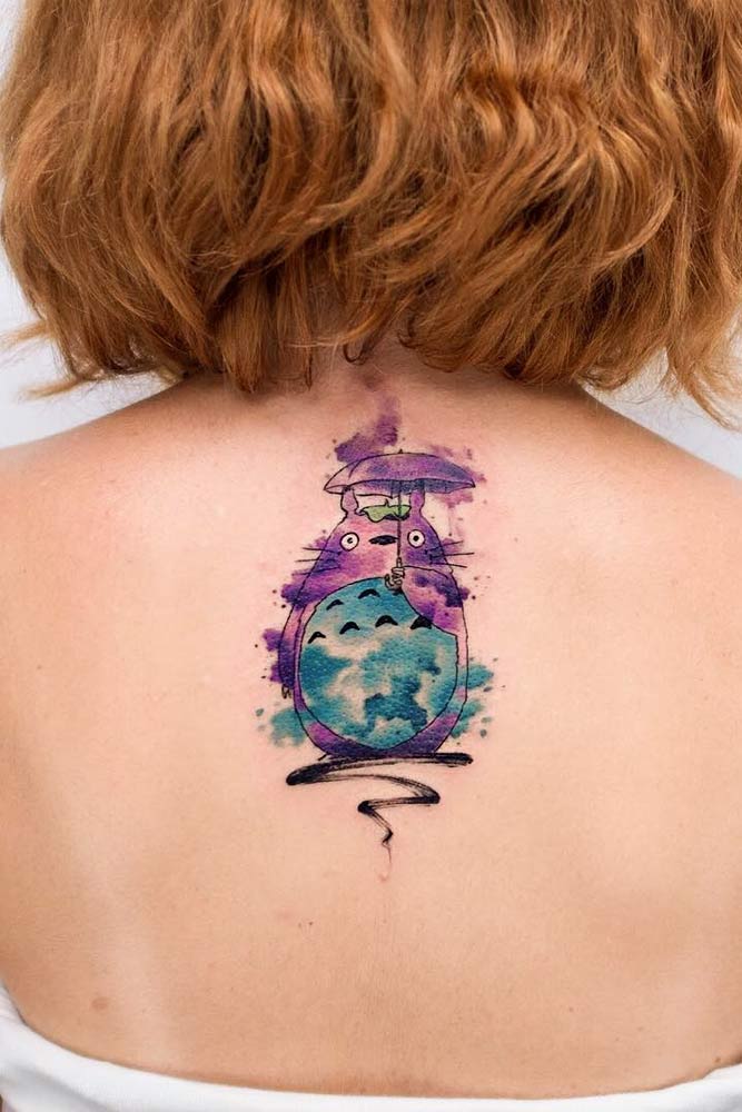 Watercolor Tattoo Style #watercolortattoo #totorotattoo #animetattoo