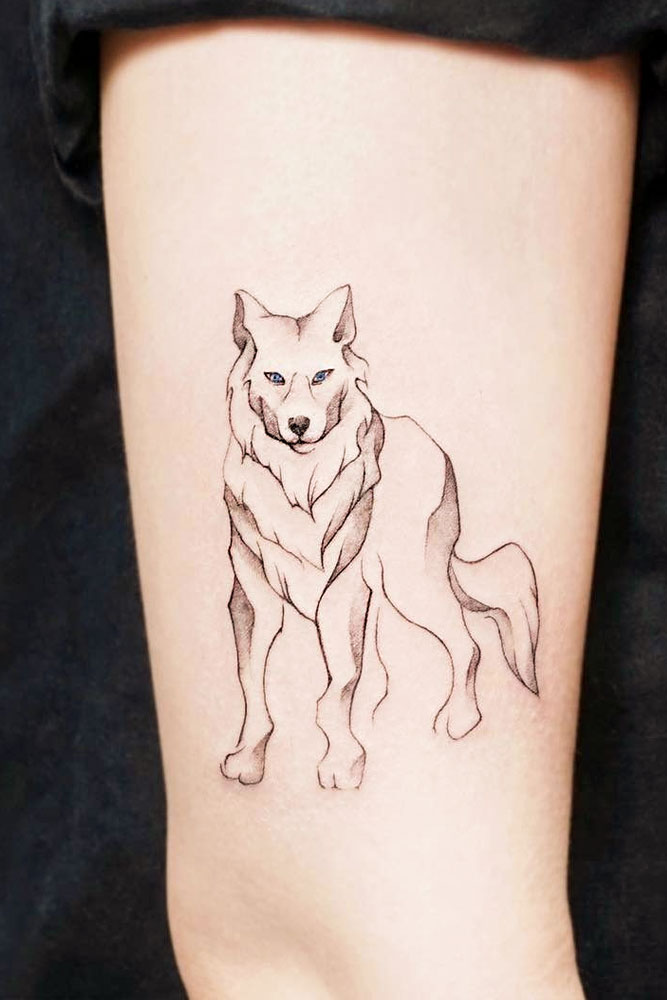 Simple Wolf Tattoo #simpletattoo