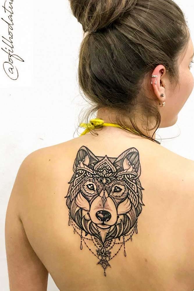 Mandala Wolf Tattoo Design #mandalatattoo #backtattooo