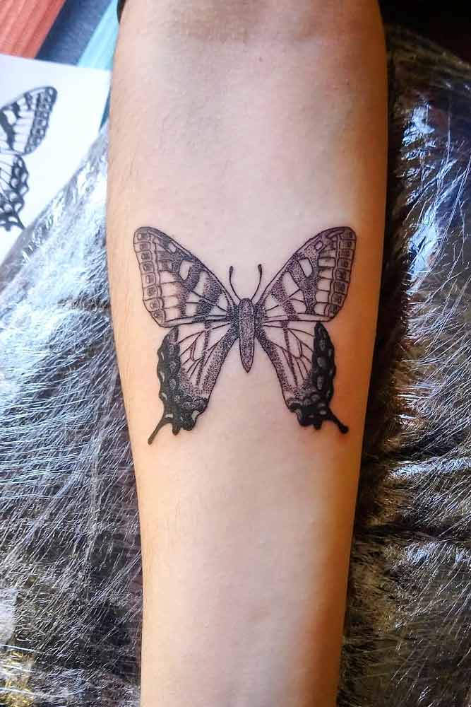 Buttefly Tattoo With Dotwork Technique #dotwork