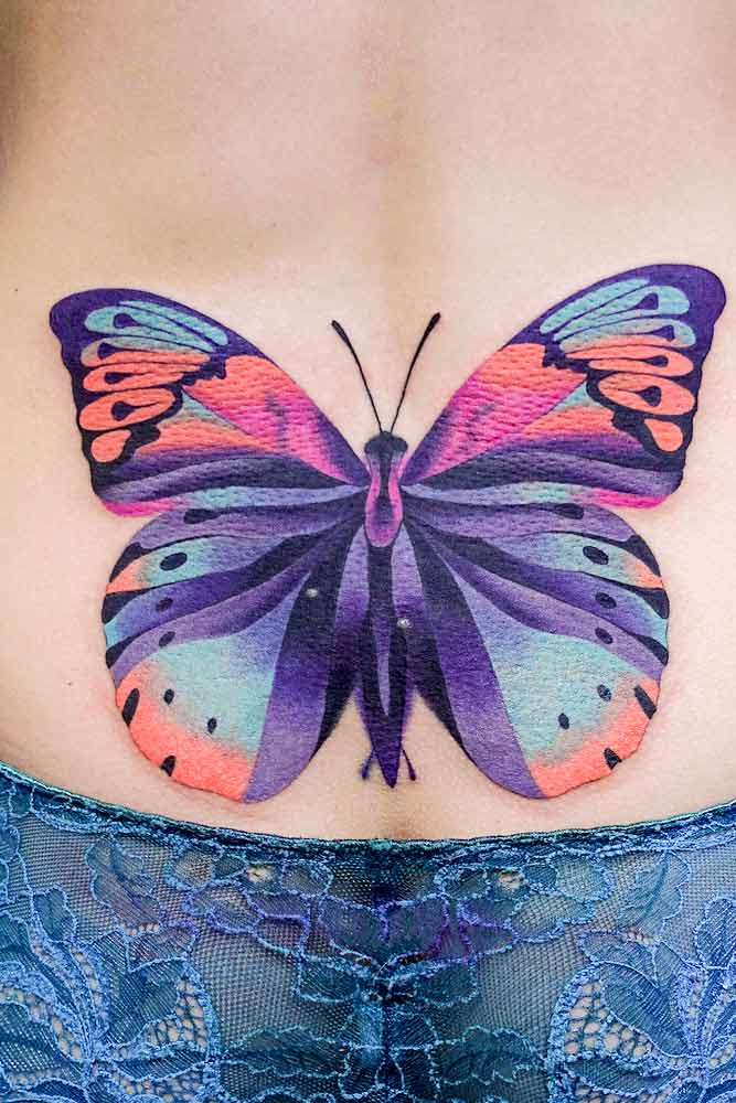 Lower Back Butterfly Tattoo #lowerbacktattoo