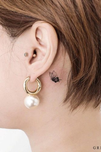 Butterfly Tattoo Ear Best Tattoo Ideas