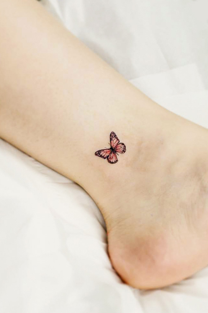 Tiny Butterfly Tattoos For Leg #legtattoo #tinytattoos