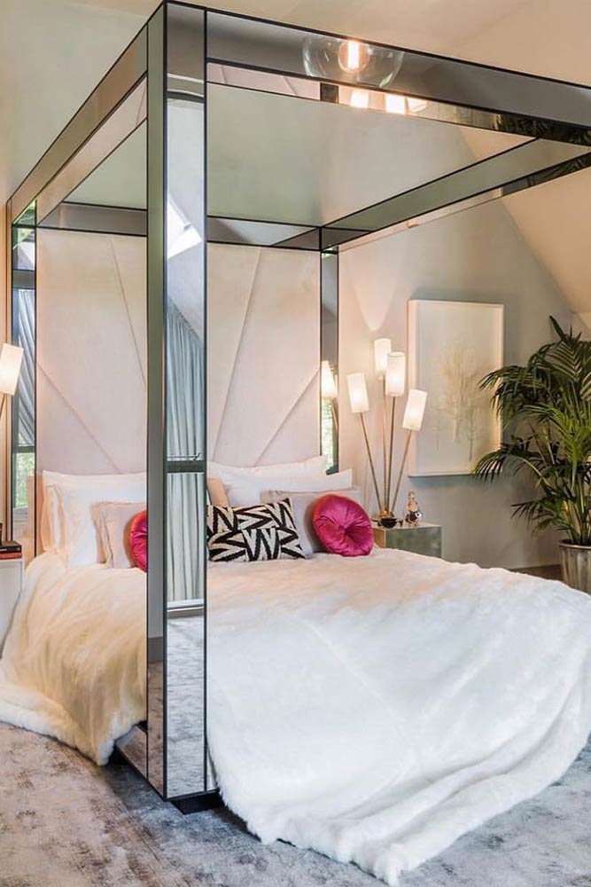 Mirror Canopy Bed For Modern Bedroom #mirrorcanopy