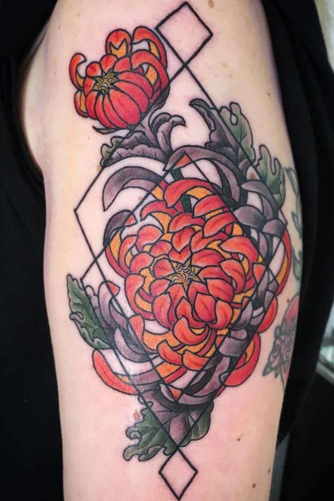 Flor de crisântemo #chrysanthemumflowertattoo