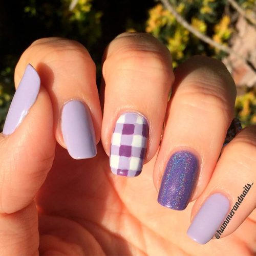 Sweet Lilac Nail Art #lilacnails #squovalnails