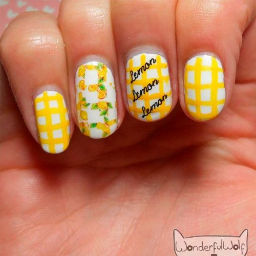 Bright Lemon Yellow Nails #yellownails #shortnails