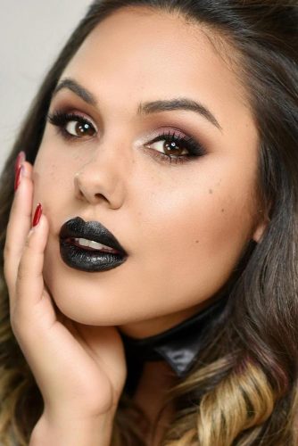 Soft Goth Makeup With Black Lipstick #blacklipstick #smokey