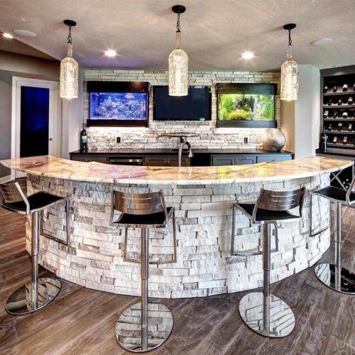 Double-Tiered Cooking/Eating Kitchen Island #bar #doubletiredisland