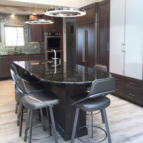 Big Black Marble Kitchen Island #blackkitchenisland #tableseating