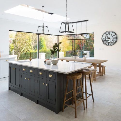 Gray And White Kitchen Island #whitecountertop