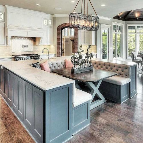 Kitchen Island With Resting Space #restingspace #bigkitchenisland