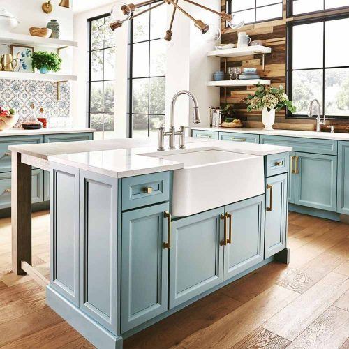 Kitchen Island Basic And Practical, Rustic Kitchen Island With Sink And Dishwasher