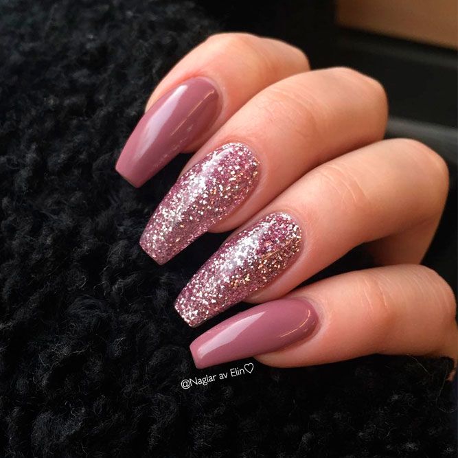 Mauʋe Glitter Nail Design #glitternails #prettynails