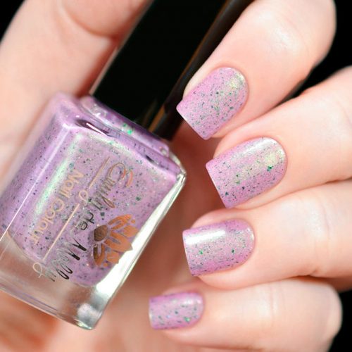 Simple Sparkly Glitter Nails In Light Pink Mauve Color #glitternails #shortnails #simplenails