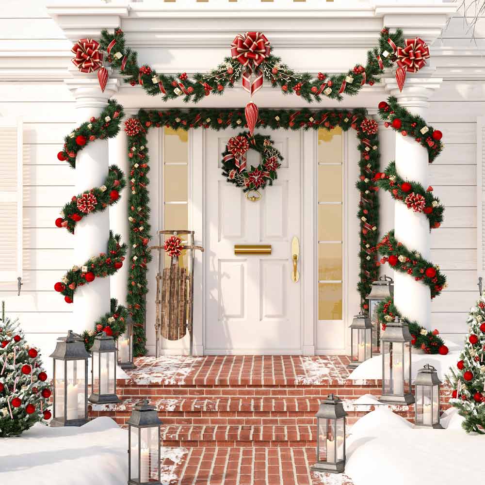 Festive Christmas Front Porch