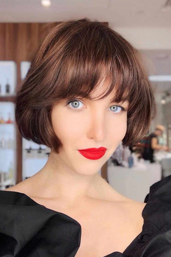 36 Curtain bangs hairstyle short hair 