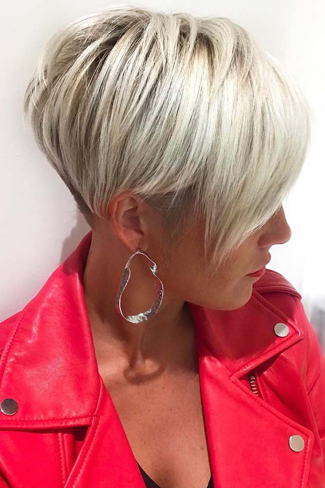 Pixie With Long Bangs Slight Taper #shorthair #bangs #pixie