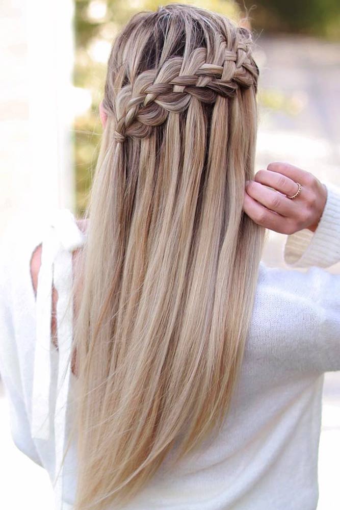 Waterfall Braid #braids #longhair #straighthair