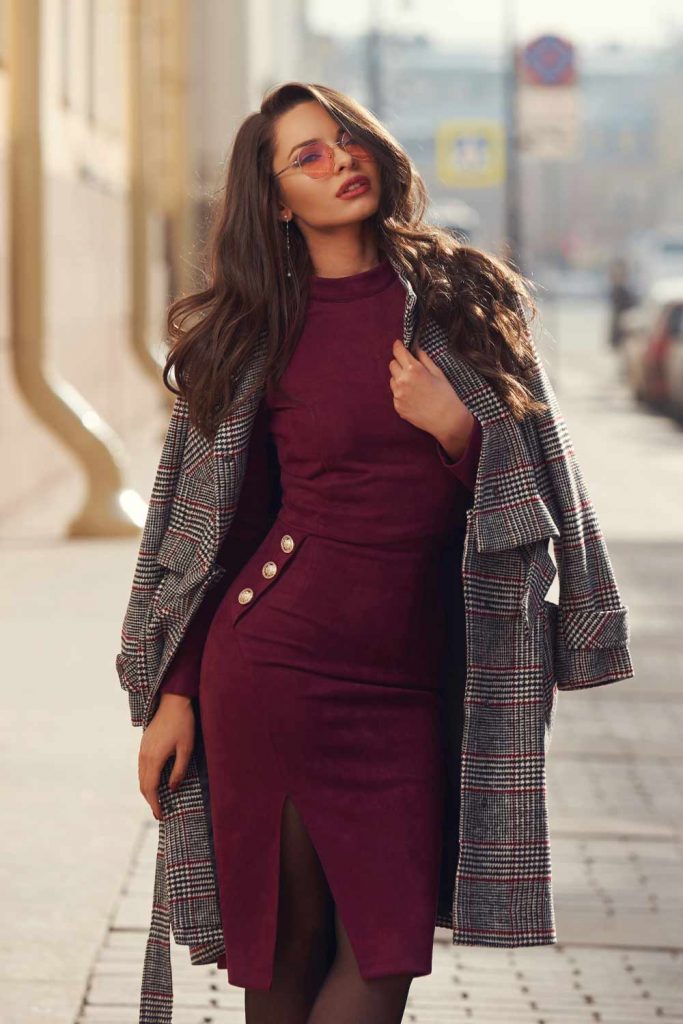 Maroon deals winter dress