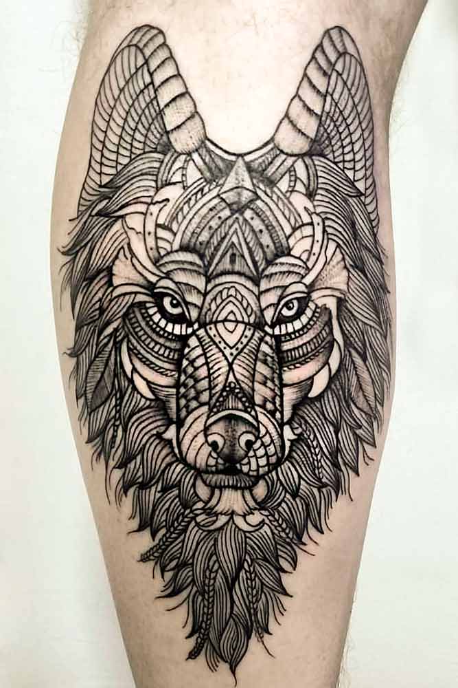 Mandala Wolf Tattoo Design #mandalatattoo