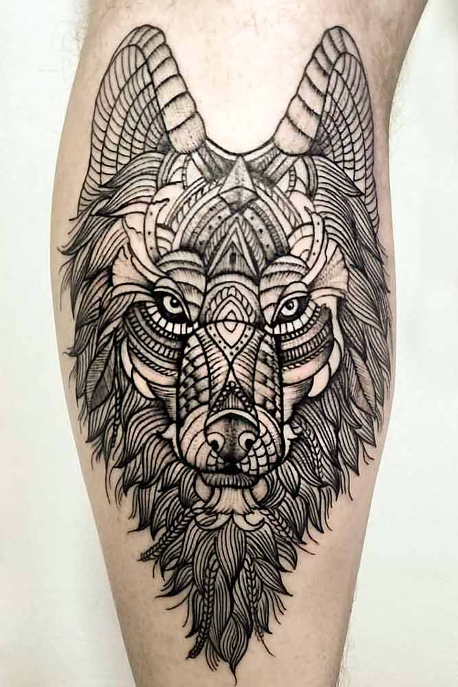 Geometric wolf tattoo by Unkle Gregory - Tattoogrid.net