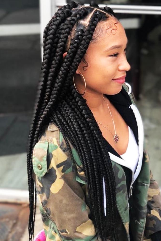 Big And Thick Box Braids #braids