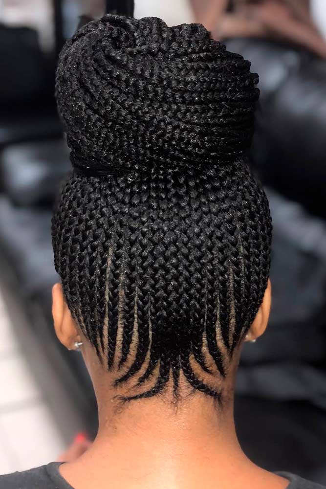 Box Braids Into A Formal Bun #highbun #easyhairstyle