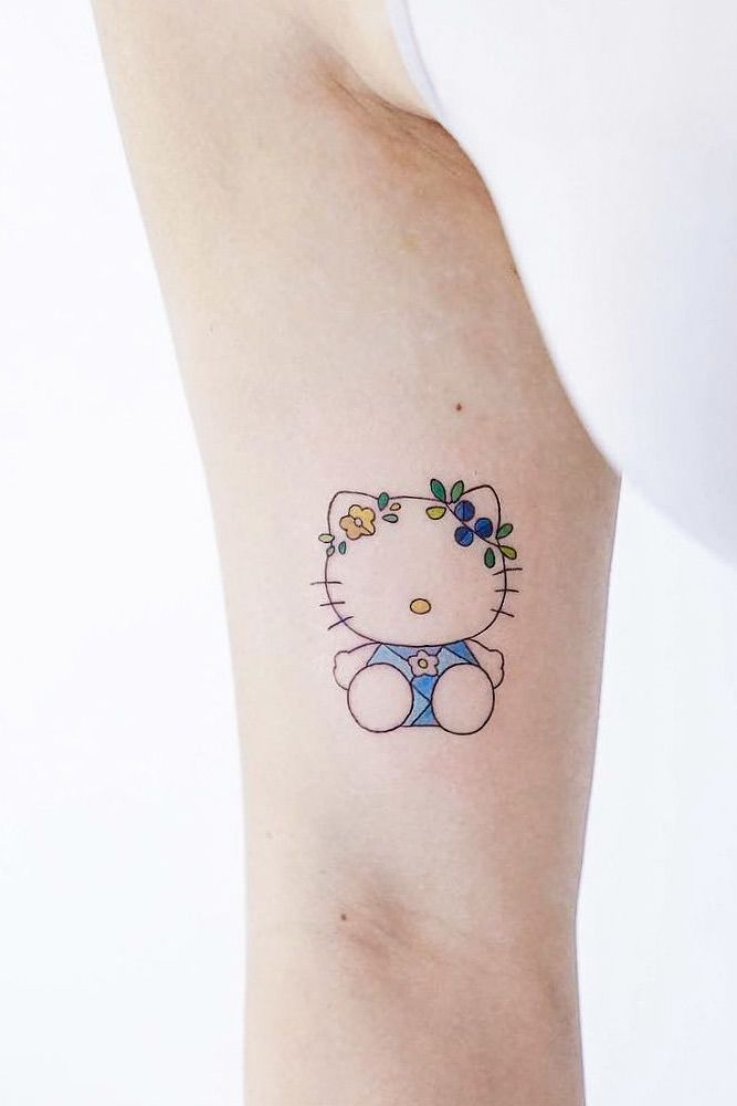 Hello Kitty Tattoo Idea For True Fans #hellokitty #hellokittytattoo