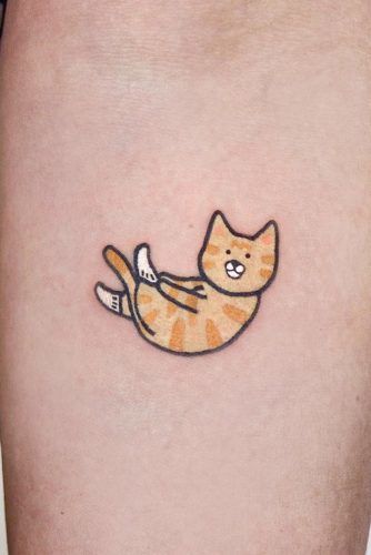 Cute Small Cat For Arm #armtattoo
