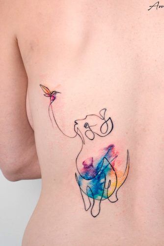 Outline Watercolor Cat Tattoo #outlinetattoo #watercolortattoo