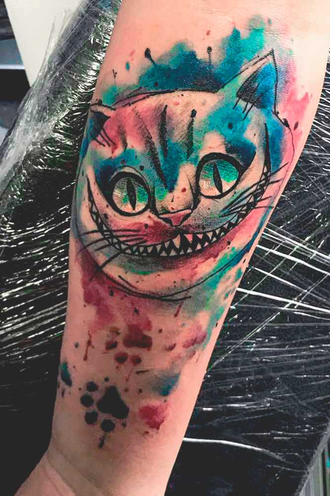 Cheshire Cat Tattoos #aliceinwonderlandtattoo #cheshirecattatoos