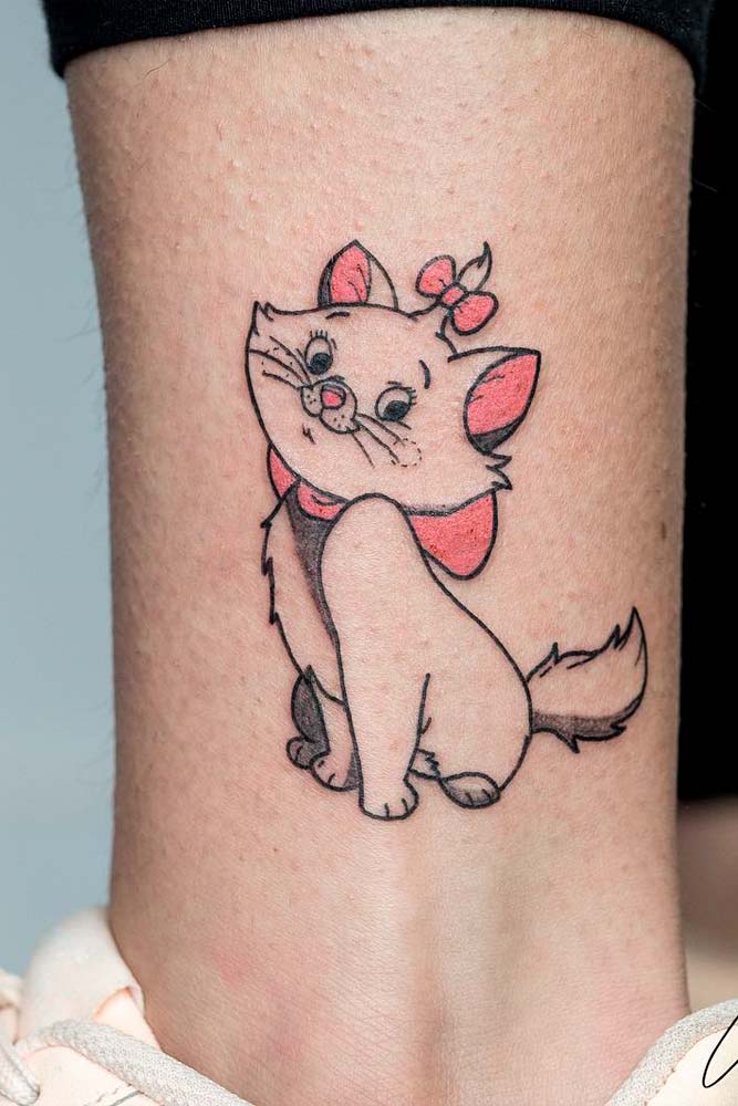 Cute Cat Tattoos From Cartoon #cartoontattoo