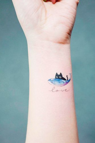Black Cat Tattoos On Wrist #wristtattoo #letteringtattoo