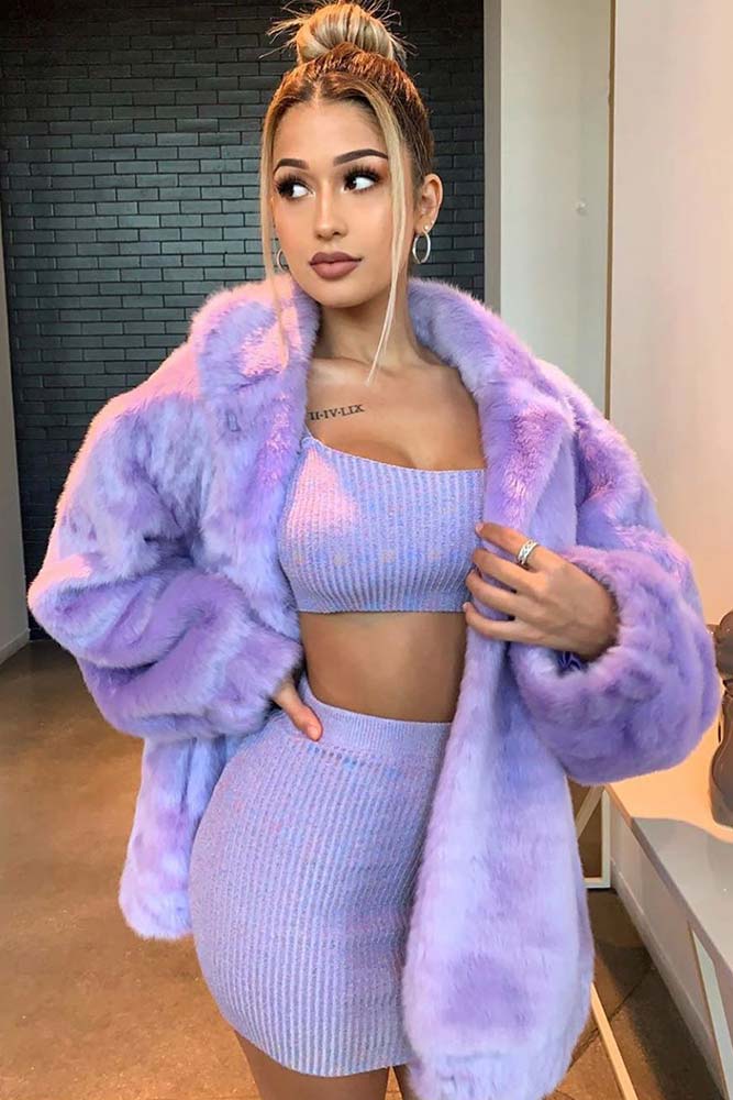 Bright Purple Faux Fur Jacket