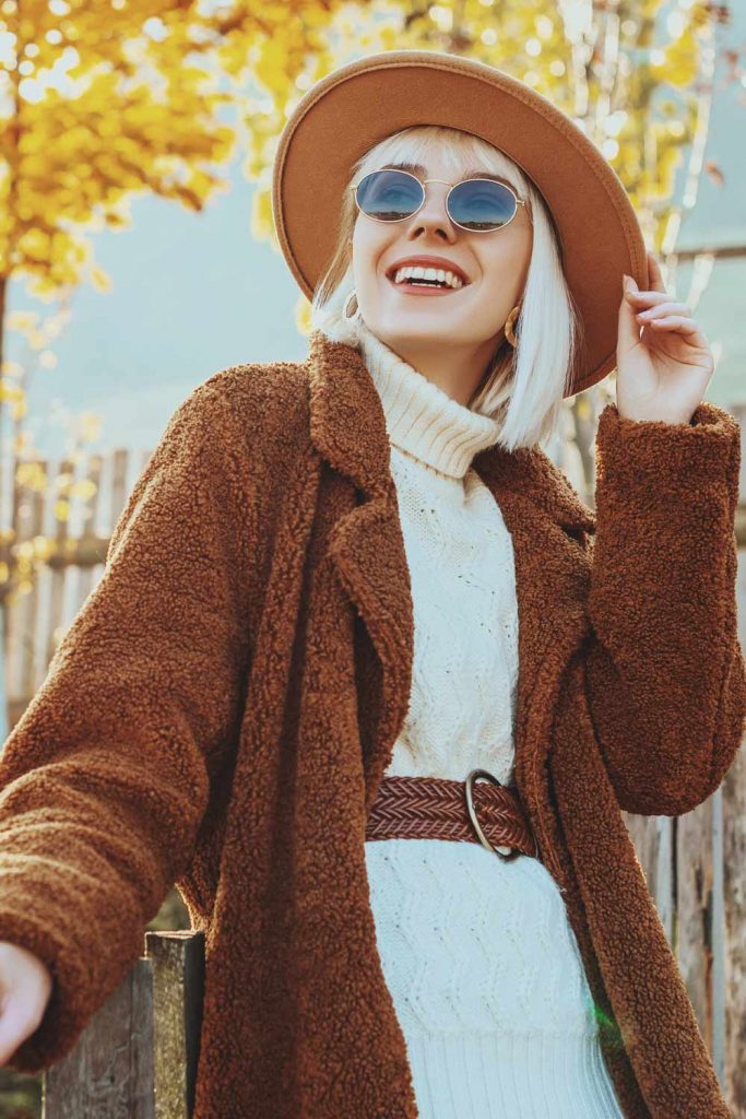 Brown Faux Fur with Brown Hat